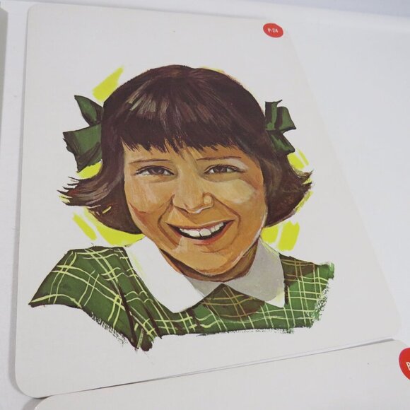 Peabody 60s Children's Expressive Faces (4) cards Vintage Artwork Kids - Picture 2 of 6